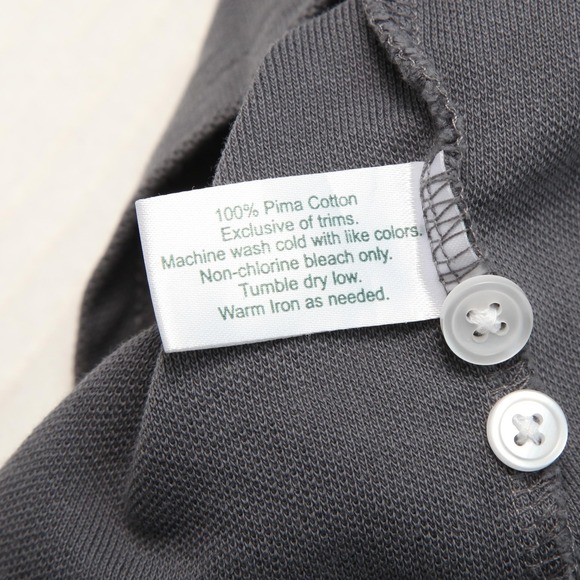 Criquet Polo Shirt Mens Small Gray Long Sleeve Pima Cotton Golf Casual - Picture 6 of 11